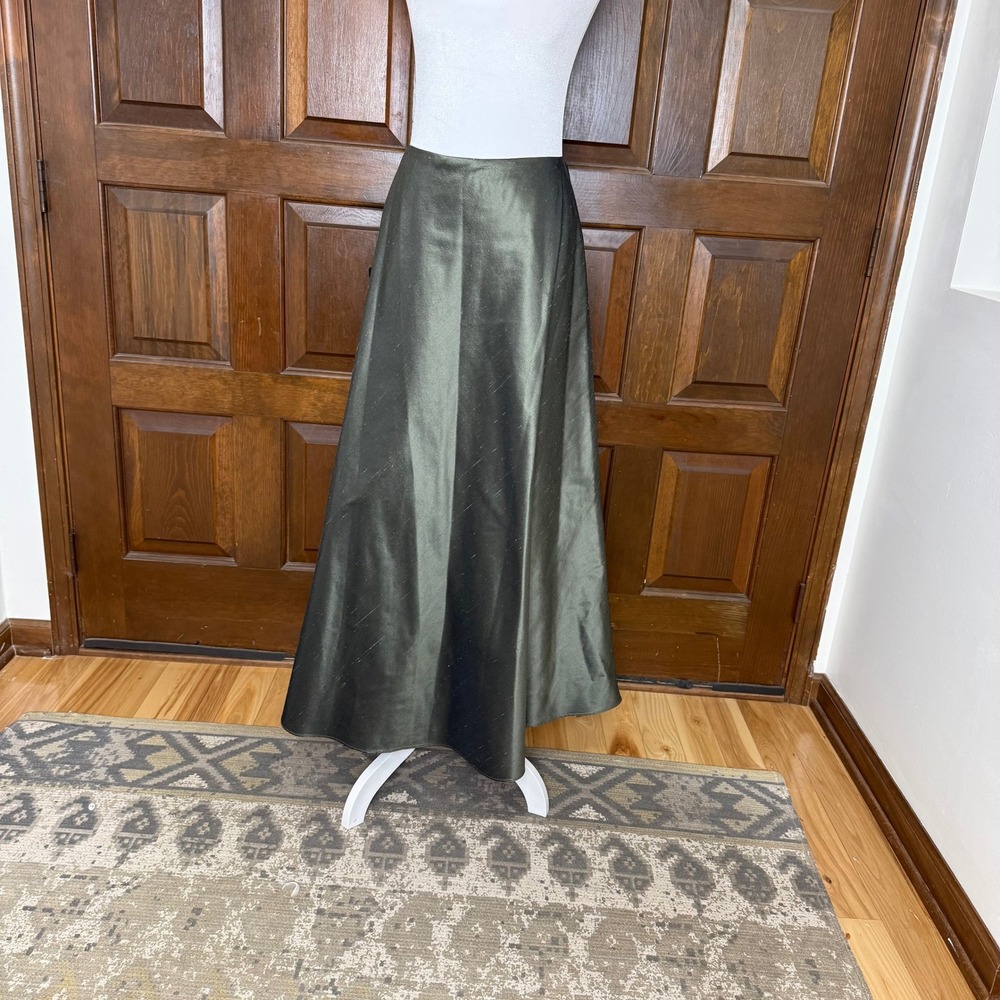 Vintage 90's Ralph Lauren Collection Purple Label 100% Raw Silk Maxi Skirt Sz 2